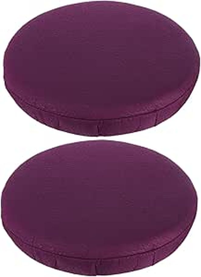 Stretchable Round Stool Seat Covers Washable 2Pcs Set For Dining Office Chairs - Image 1