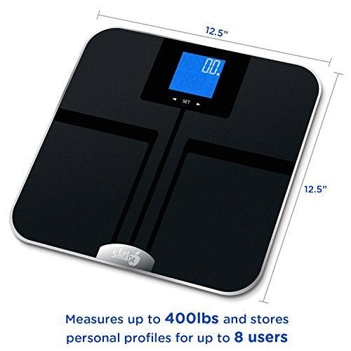 EatSmart Eat Smart Digital Body Fat Scale with Auto Recognition Technology, Black - Image 3