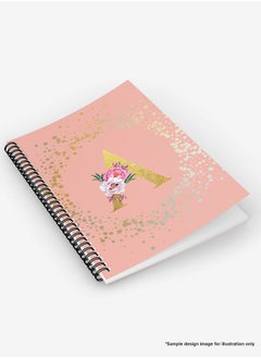 Stylizedd Designer A5 Spiral Notebook Memo Notepad Journal - Custom Monogram Initial Letter Floral Pattern Alphabet - R - Rose Pink  - Image 5