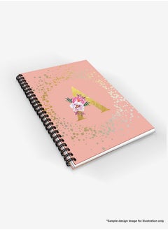 Stylizedd Designer A5 Spiral Notebook Memo Notepad Journal - Custom Monogram Initial Letter Floral Pattern Alphabet - R - Rose Pink  - Image 3