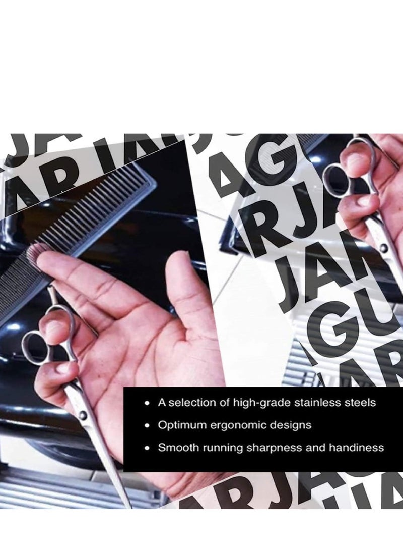 JAGUAR مقصات جاكوار وايت لاين JP38 بطول 5.25 إنش لقص الشعر الاحترافي، والتخفيف، والتشكيل مع تصميم مقبض مائل - Image 3