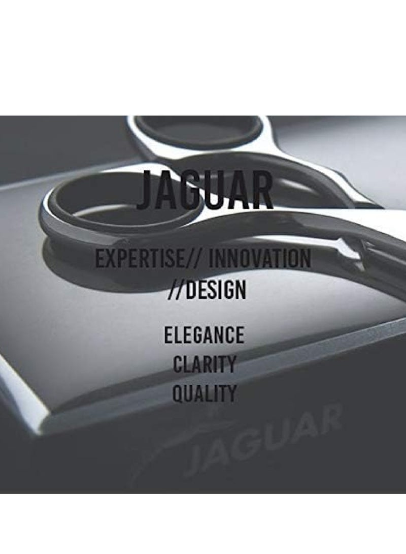 JAGUAR مقصات جاكوار وايت لاين JP38 بطول 5.25 إنش لقص الشعر الاحترافي، والتخفيف، والتشكيل مع تصميم مقبض مائل - Image 2