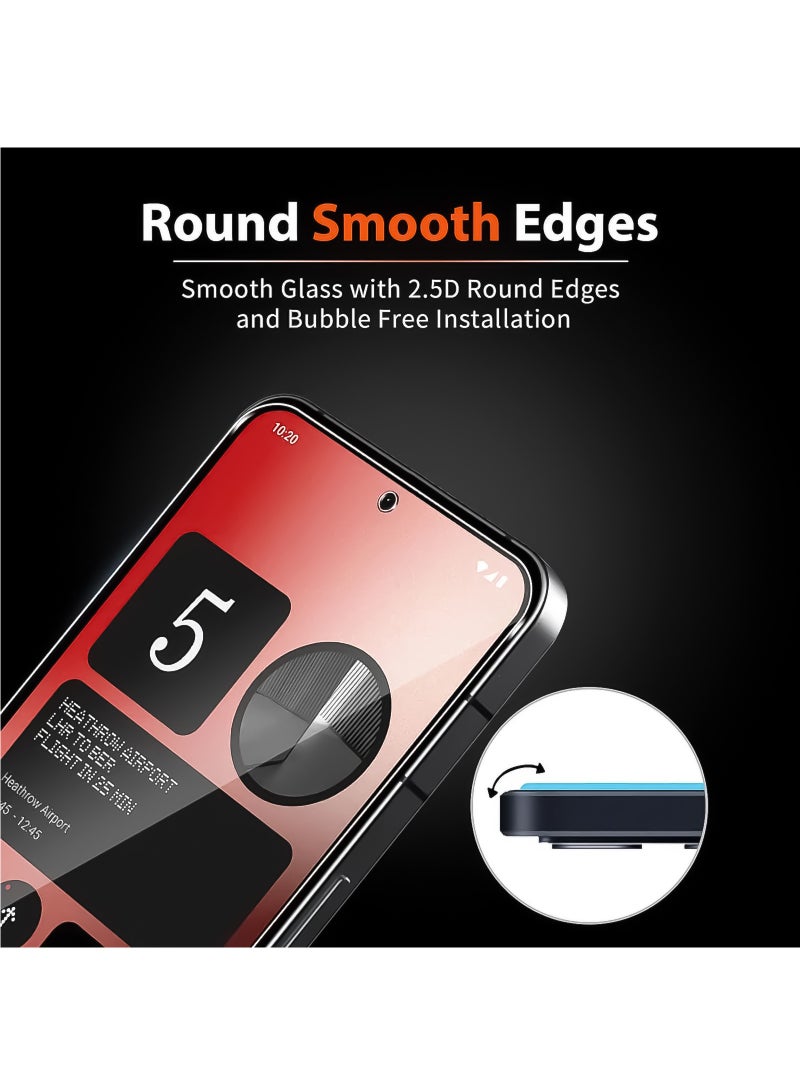2 Pieces Tempered Glass Film for Nothing Phone 2A Screen Protector,  Anti-Fingerprint Full Cover Screen Protector Accessories (Black Clear) - Image 5