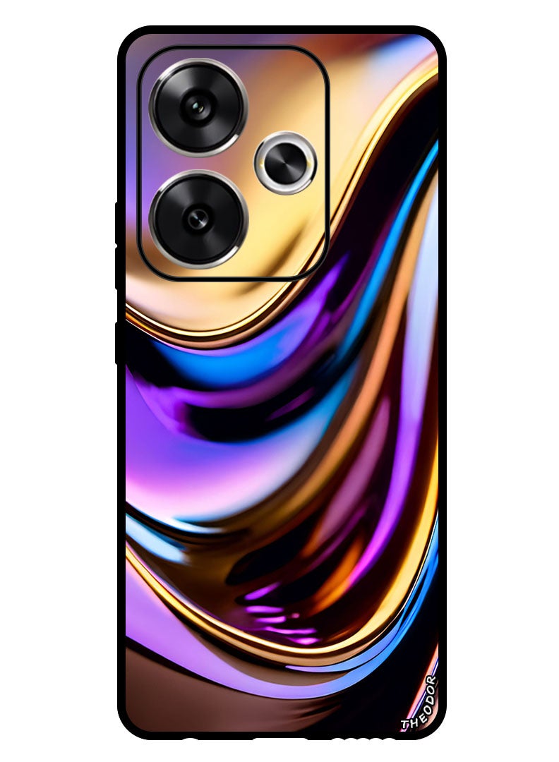 Theodor Protective Case Anti Scratch Shock Proof Bumper Cover For Xiaomi Redmi Turbo 3 curves_blur_golden - Image 1