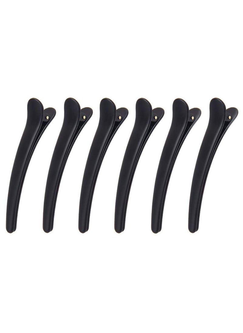 Teensery 12 Pcs Matt Black Styling Hair Clips Plastic Alligator Hair Clips Professional Hair Clamp for Salon Hair Styling Sectioning Medium 