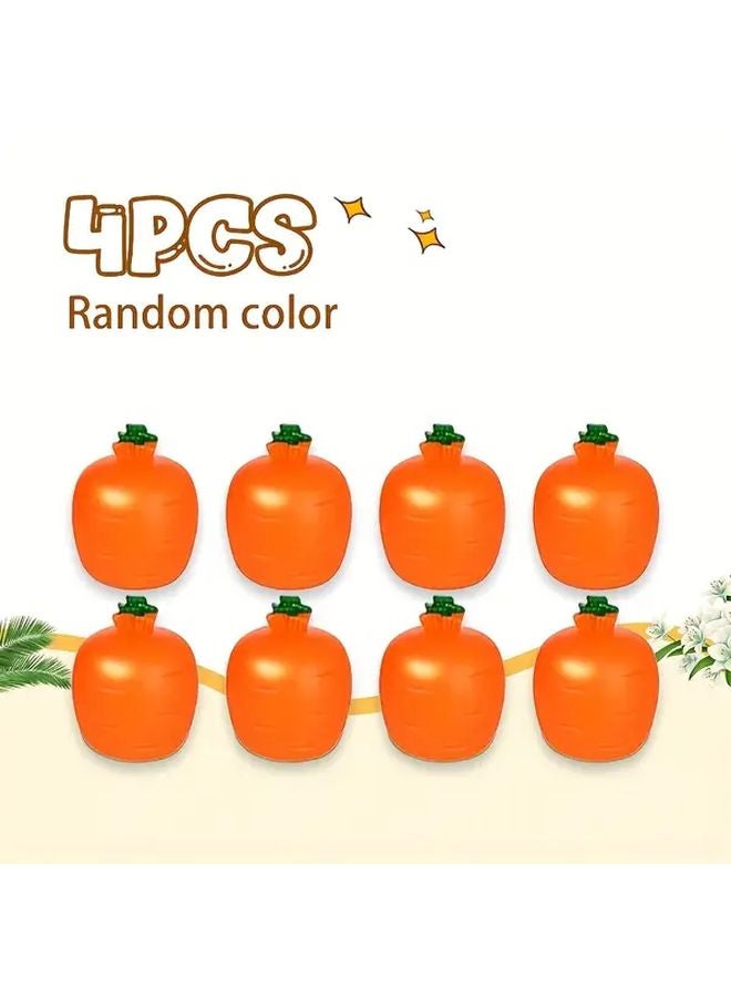 4pcs Cute Carrot Rabbit Squeeze Toys TPR Material Easter Christmas Party Favors - Image 1