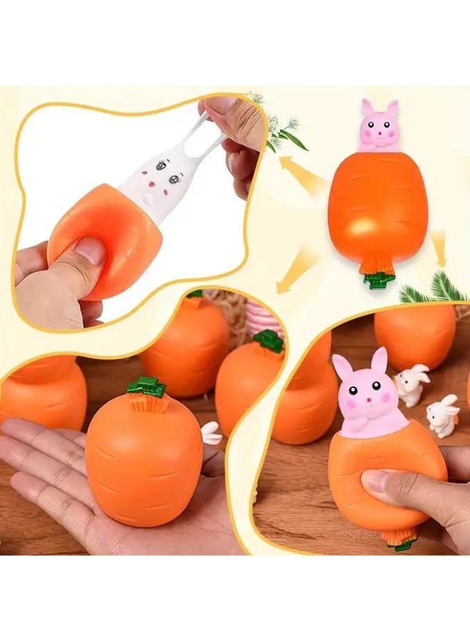 4pcs Cute Carrot Rabbit Squeeze Toys TPR Material Easter Christmas Party Favors - Image 4