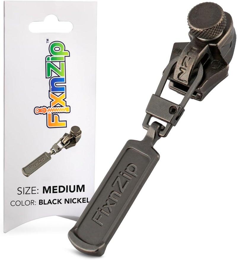 FixnZip Instant Zipper Replacement Black Nickel M - Image 1