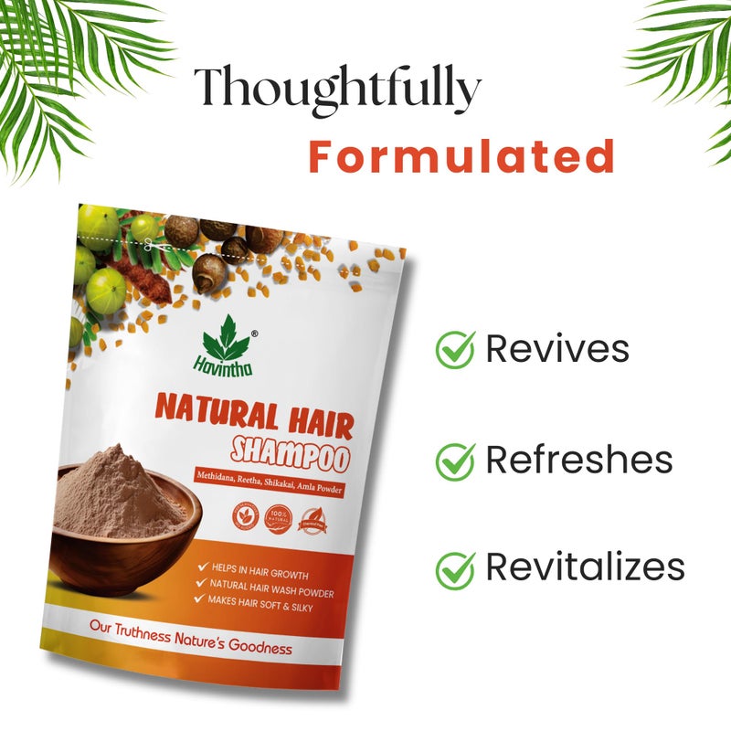 Havintha Natural Hair Shampoo with Amla, Reetha, Shikakai and Methi dana Powder for hair wash - 8 ounce | 0.5 pound | 227 grams (Pack of 1) - Image 3