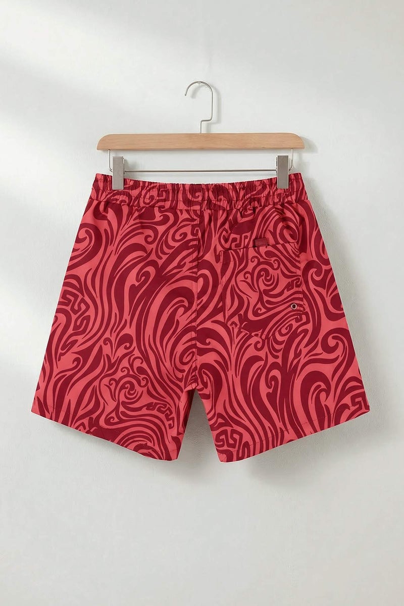 trendyol Burgundy Standard Marbling Pattern Swim Shorts Tmnss23Ds00003 - Image 3