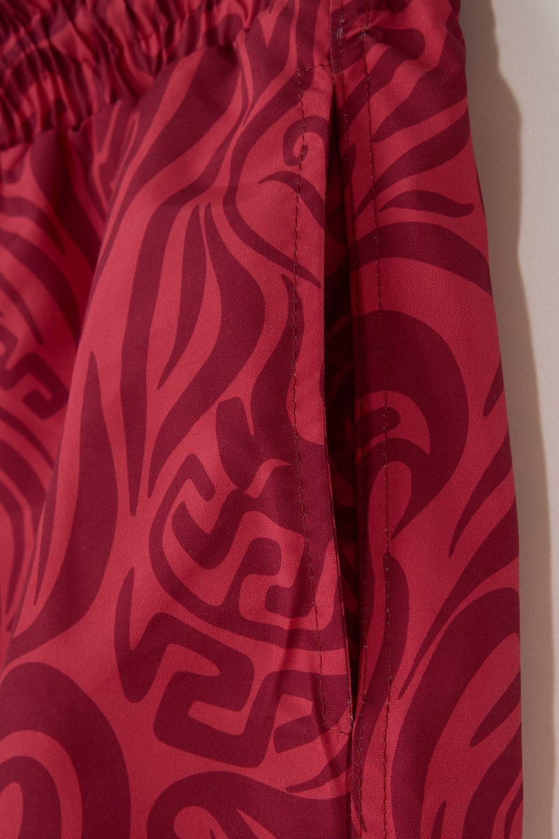 trendyol Burgundy Standard Marbling Pattern Swim Shorts Tmnss23Ds00003 - Image 2
