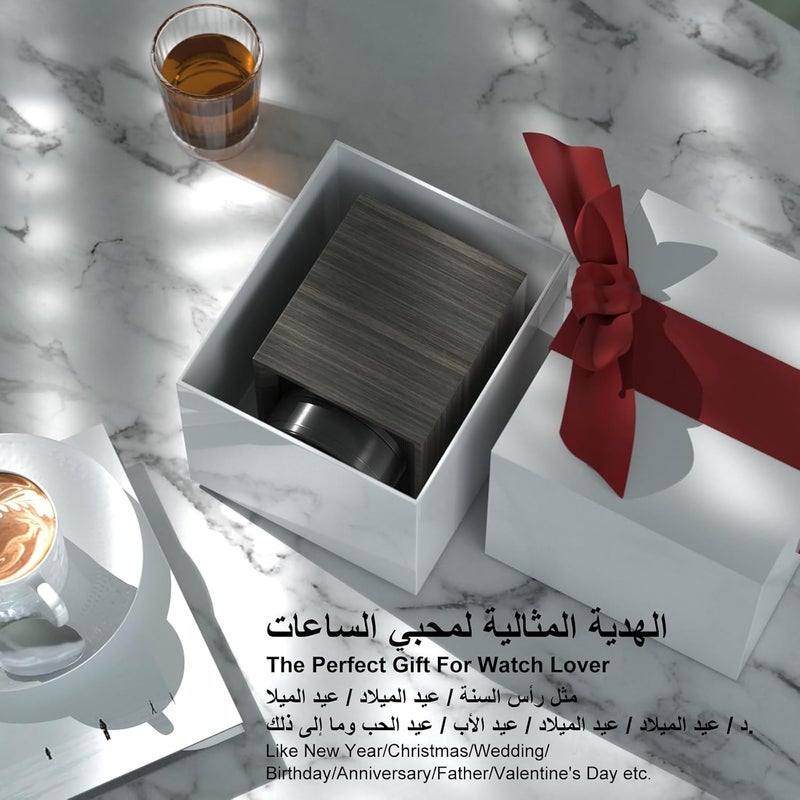 دوكوين DUKWIN علبة تدوير ساعة واحدة مع مصدر طاقة مزدوج، وسادة ساعة قابلة للتعديل، غطاء غبار، محرك فائق الهدوء، صندوق خشبي دوار للساعة للسفر وأفضل هدية للرجال والنساء - Image 5