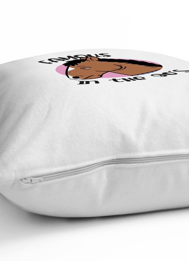 LOUD UNIVERSE Decorative Cushion Famous In The 90s Quote Horse Mask Couch Cushion - Image 2