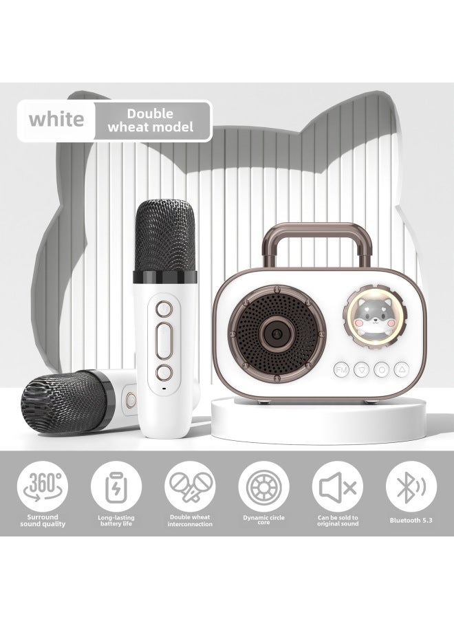 كوالتي ميكروفون مدمج بلوتوث مزدوج للعائلة - سماعة صغيرة محمولة عالية الجودة للغناء في الهواء الطلق - Image 1