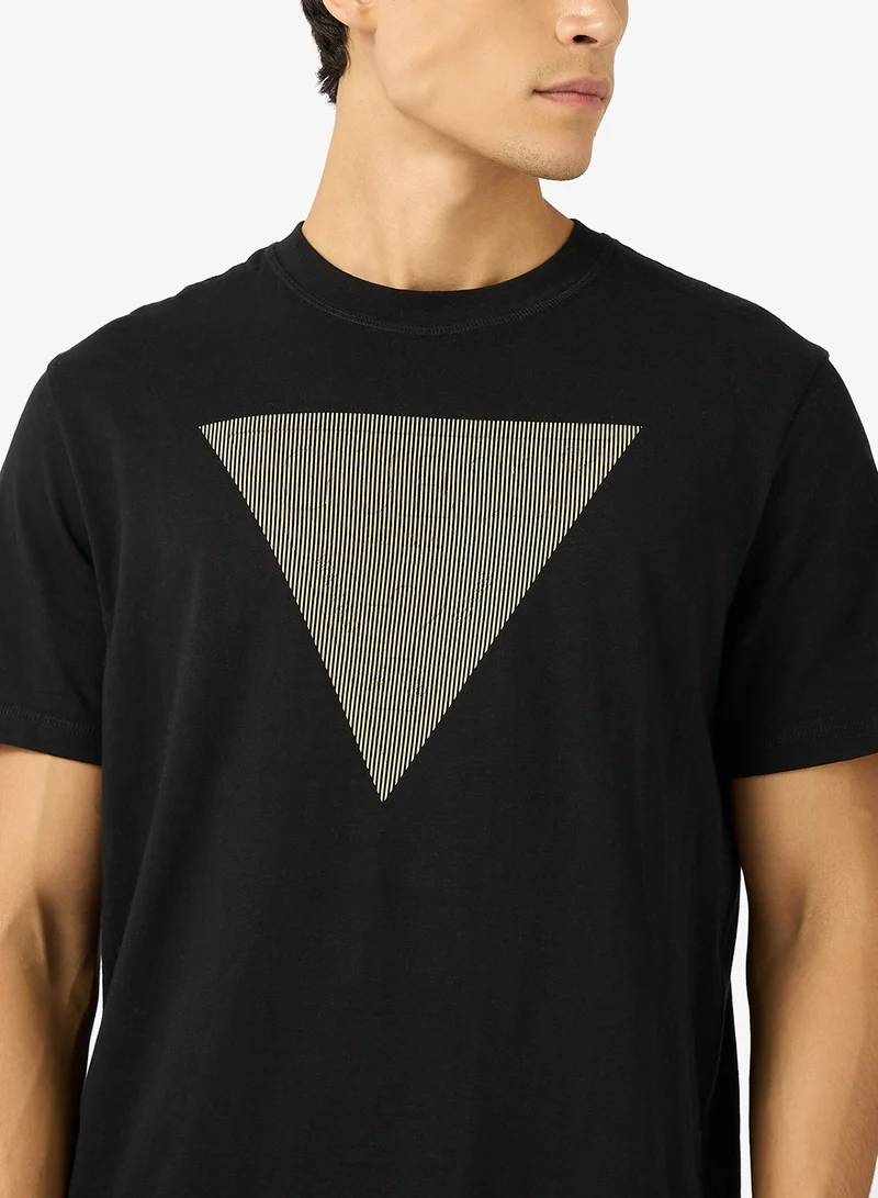 GUESS Triangle Logo Short Sleeve T-Shirt