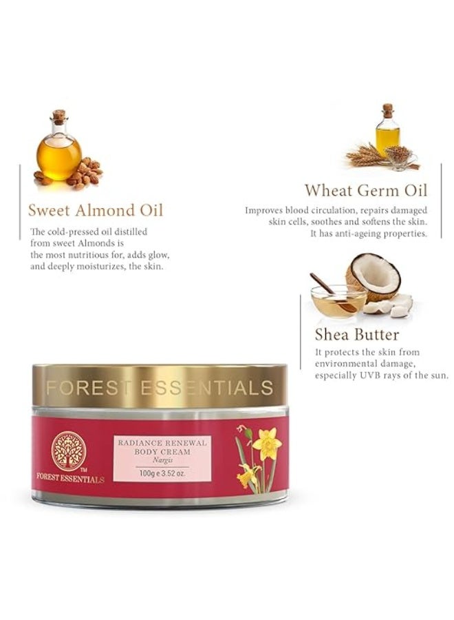 فورست اسينشالز كريم الجسم فورست إسينشالز راديانس رينيووال نرجس | مع زبدة الكاكاو وزيت النرجس العطري لبشرة ناعمة ومشرقة | كريم مغذي للجسم مستوحى من الطب الأيورفيدي - Image 2