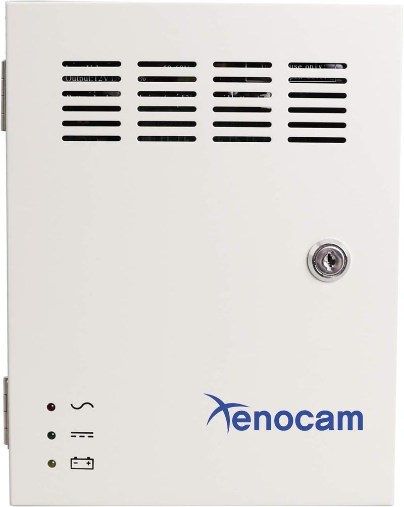 Xenocam 18 Channel 18 Way 12V 10Amp DC Metal Boxed Cabinet Regulated Power Supply Unit with Backup Battery Link for Burglar Alarms CCTV Cameras PTZ Access Control - Image 2