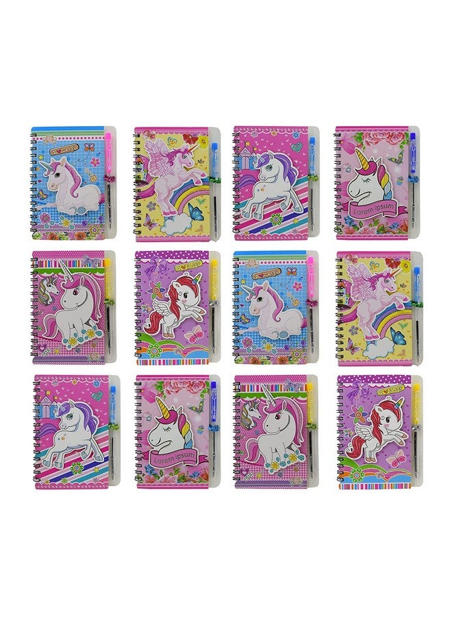 Tera13 Return Gifts For Girls Unicorn Diary For Girls Note Book Diary For Girls (12 Pcs) Kids Diary, Cartoon Diary Birthday Return Gifts Diary For Girls & Boys, Multicolor - Image 1