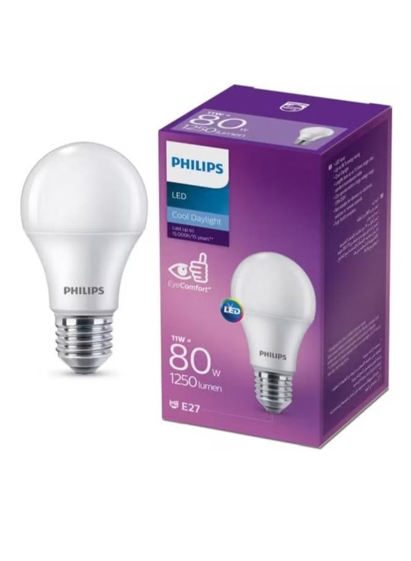 Philips LED Bulb, Cool Daylight, E27 Eye Comfort, 11w, 1250Lumen, Last Up To 15000H - Image 1