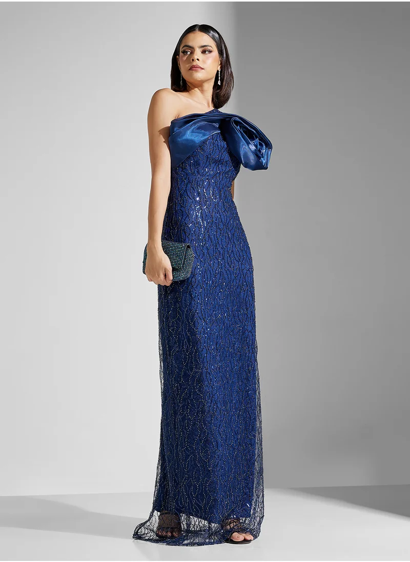 نمشي x Floral One-Shoulder Dress