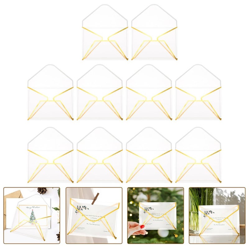 Vintage Translucent 10pcs Greeting Card Envelopes with Sulfuric Paper for Wedding Invitation - Image 4