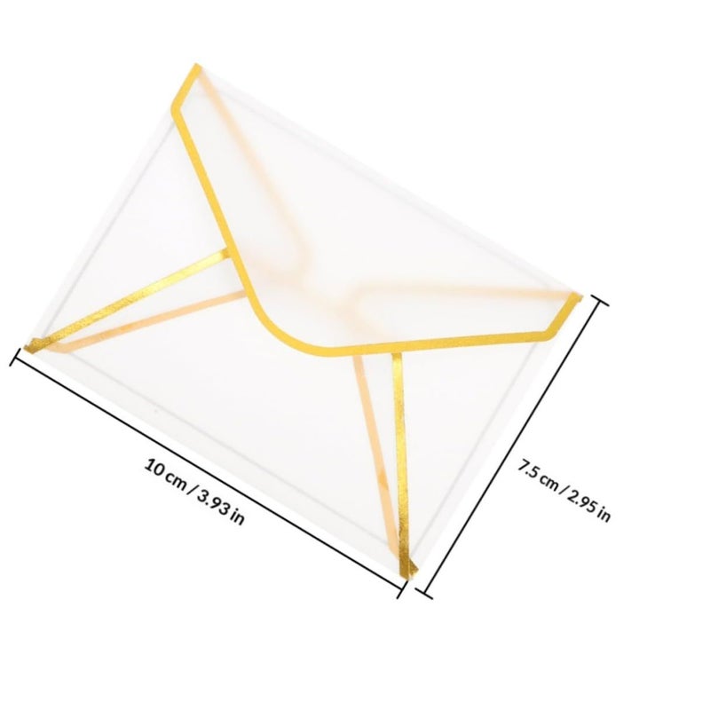 Vintage Translucent 10pcs Greeting Card Envelopes with Sulfuric Paper for Wedding Invitation - Image 3