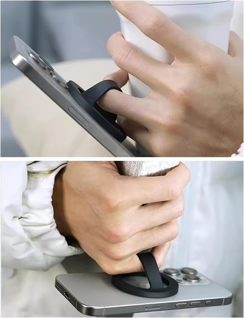 GadgetBite Magnetic Silicone Comfy Ring Grip Phone Holder for iPhone 12/13/14/15/16 Series – Comfortable, Strong Grip, Easy Install/Remove, Compatible with MagSafe (Baby Pink) - Image 3