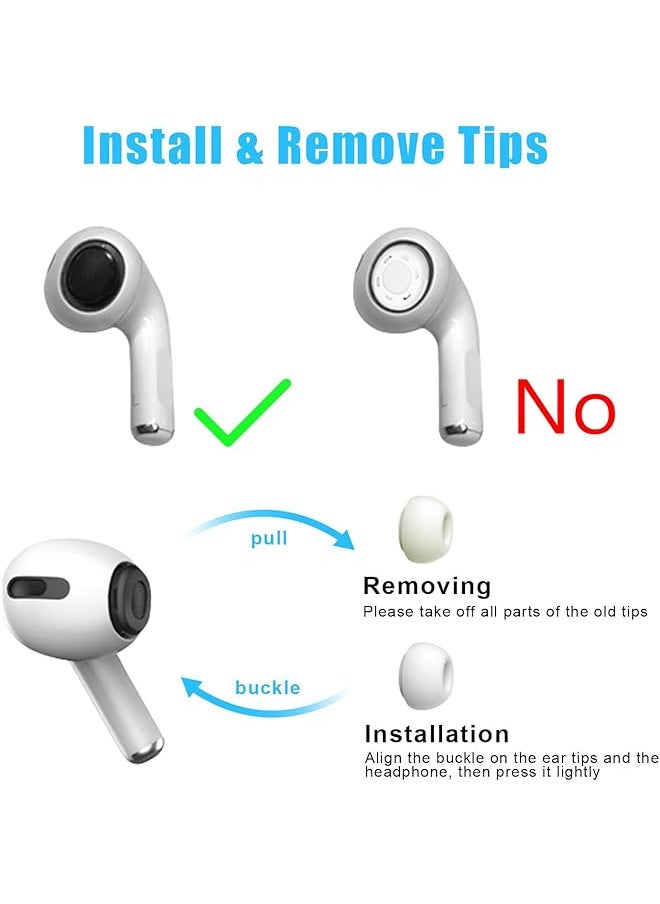 3 Pairs Replacement Ear Tips For Airpods Pro And Airpods Pro 2Nd Generation With Noise Reduction Hole Silicone Ear Tips With Portable Storage Box And Fit In The Charging Case Medium