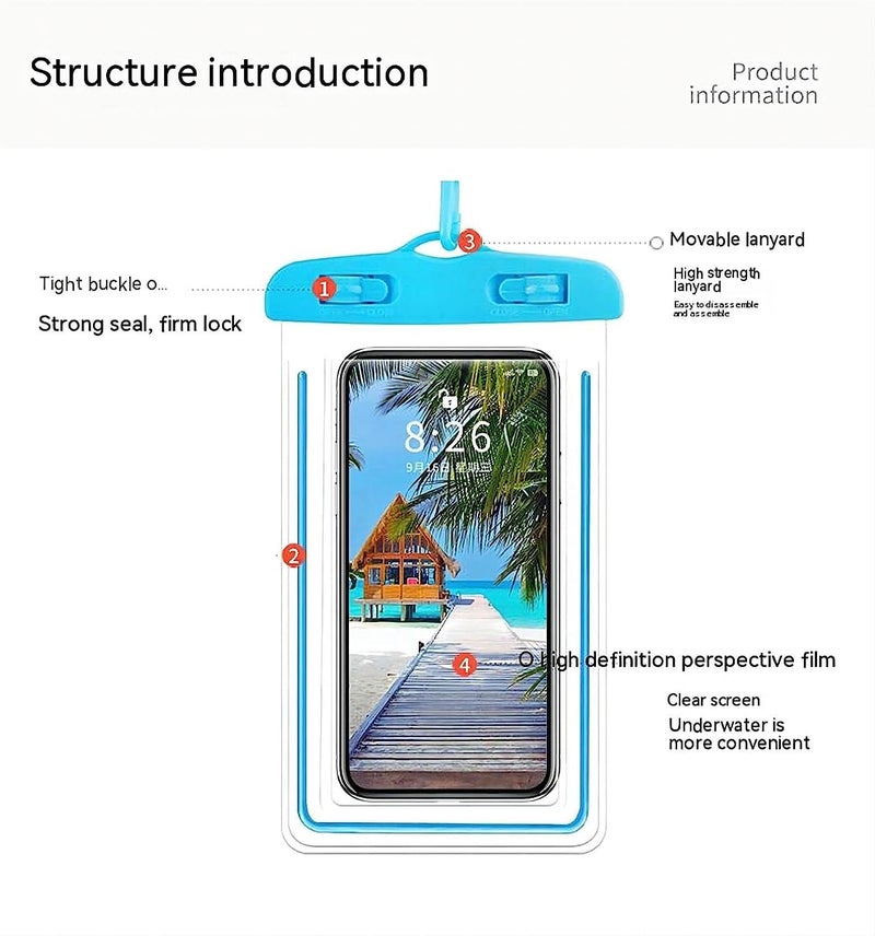 BeFall Waterproof Phone Pouch, rain Mobile Cover, Universal Waterproof Phone Case, Underwater Dry Bag for Mobile, Cash, documents, Water Proof Bag for Beach Boating Swimming Water Park (2Black) - Image 4