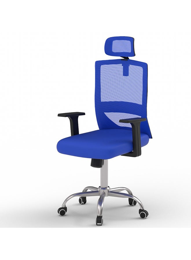 Mahmayi Mahmayi TJ HY-902 Medium Back Mesh Office chair with Lumbar Support with Headrest Blue  - Image 2