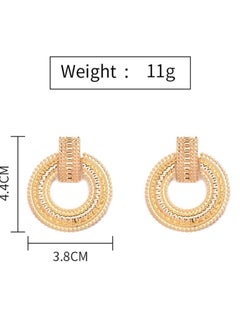 Shein Textured Metal Hoop Earrings Gold  - Image 3