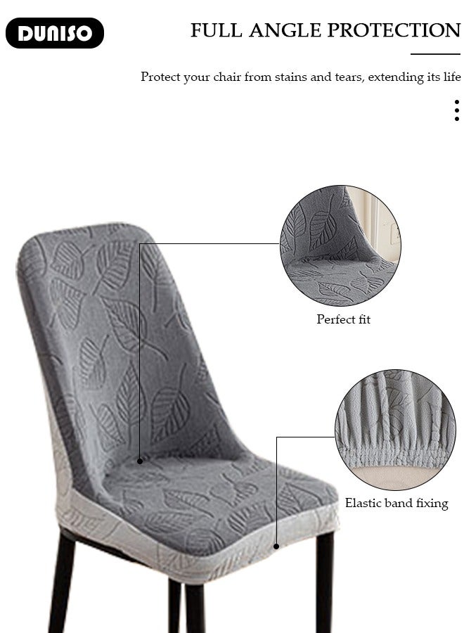 DUNISO 4 Packs Chair Covers, Stretch Jacquard Dining Chair Slipcovers, Removable Washable Chair Protector, Elastic Chair Protector Seat Covers for Hotel Dining Room Ceremony Banquet Wedding Party - Image 2