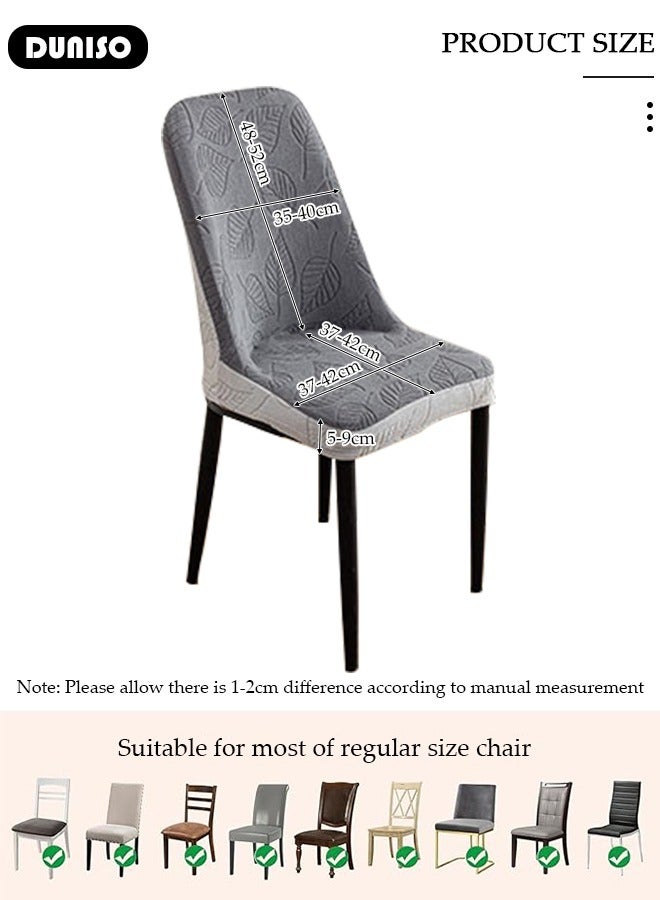 DUNISO 4 Packs Chair Covers, Stretch Jacquard Dining Chair Slipcovers, Removable Washable Chair Protector, Elastic Chair Protector Seat Covers for Hotel Dining Room Ceremony Banquet Wedding Party - Image 4