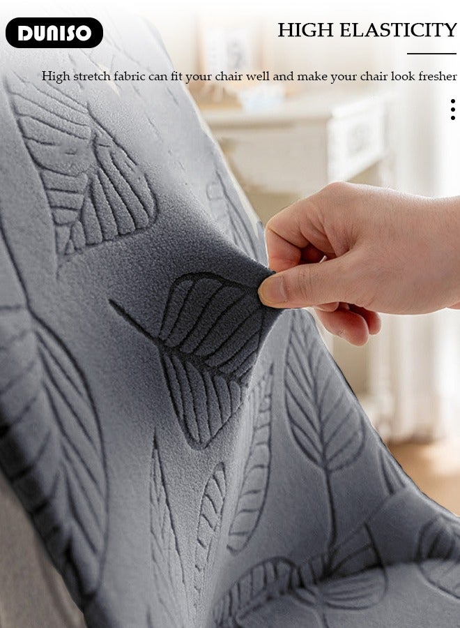 DUNISO 4 Packs Chair Covers, Stretch Jacquard Dining Chair Slipcovers, Removable Washable Chair Protector, Elastic Chair Protector Seat Covers for Hotel Dining Room Ceremony Banquet Wedding Party - Image 3