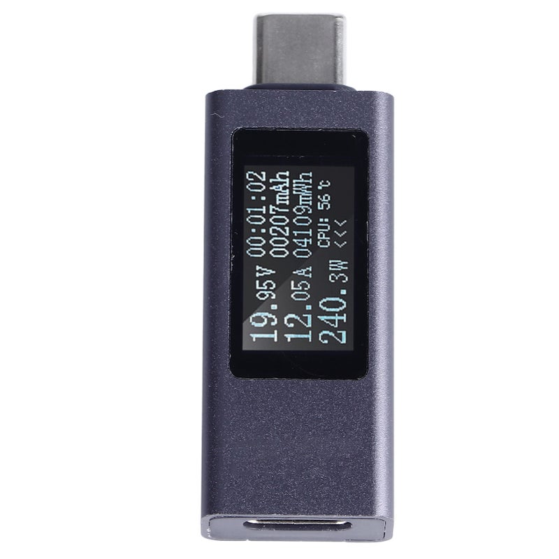 جهاز اختبار USB C 4-30 فولت 0-12 أمبير -- مراقب لحالة الشحن في الوقت الفعلي - مقياس طاقة يدعم التيار العالي للتحقق من سلامة شحن الأجهزة المحمولة في أي مكان - Image 1