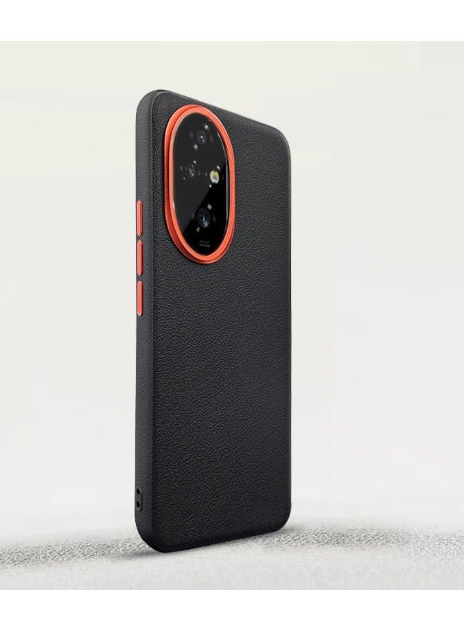 Honor 200 Pro 5G Case, Luxury Leather Soft Silicone Phone Back Cover for Honor 200 Pro Stylish Funda Shockproof Bumpe