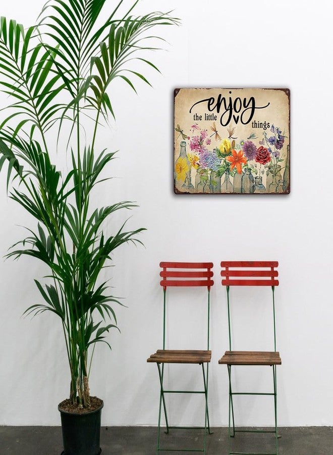 Ykfss Funny Garden Signs Outdoor Wall Decor For Patio Metal Signs For Outside Porch Tin Signs Enjoy The Little Things Sign Garden Decorative Plaque Farmhouse Kitchen Flower Hanging Sign 8x12 Inch - Image 5