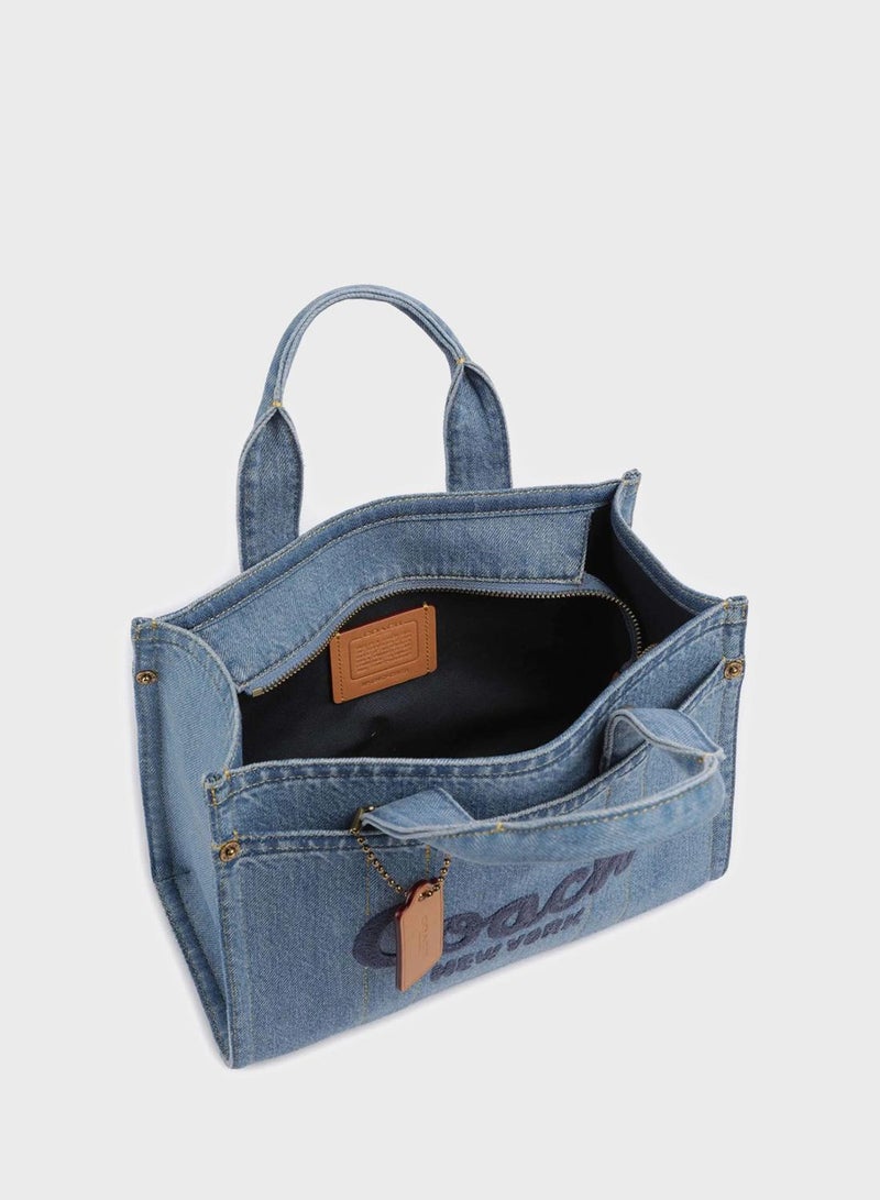 COACH Cargo Tote Bag 20 in Denim - Image 3