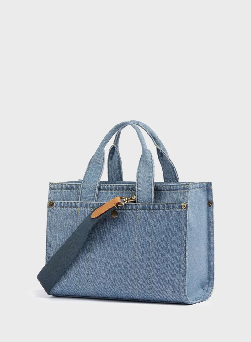 COACH Cargo Tote Bag 20 in Denim