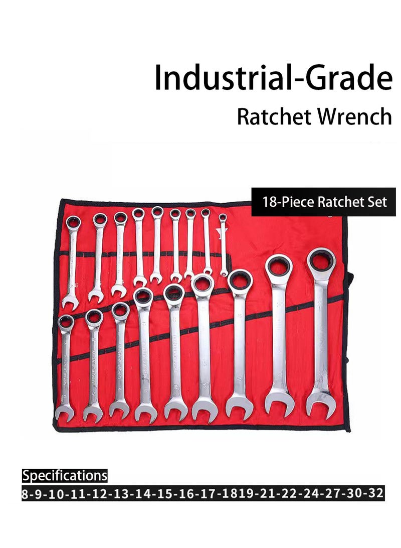 لوبيتيز 18pcs متري وجع كيت ، 8 ملم - 32 ملم الكروم الفاناديوم الصلب المزدوجة الغرض وجع السقاطة كيت ، في اتجاهين عالمية مزدوجة الغرض وجع البرقوق ، مع حقيبة تخزين قابلة للطي - Image 1