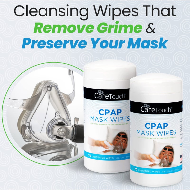Care Touch CPAP Wipes | CPAP Cleaner | 2 Packs of 70 Unscented CPAP Mask Wipes (140 Total) - Image 2