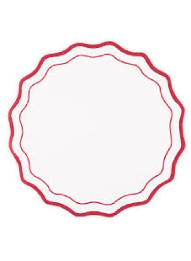 AQUAZURRA حصيرة طاولة AQUAZURRA WAVE - أحمر وأبيض 2 قطعة - Image 1