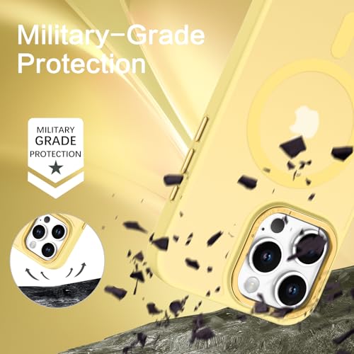 BENTOBEN Magnetic for iPhone 16 Pro Max Case,(Compatible with MagSafe) (Military Grade Drop Protection) Slim Translucent Matte Shockproof with Anti-Fingerprint Phone Case 6.9",Yellow - Image 4
