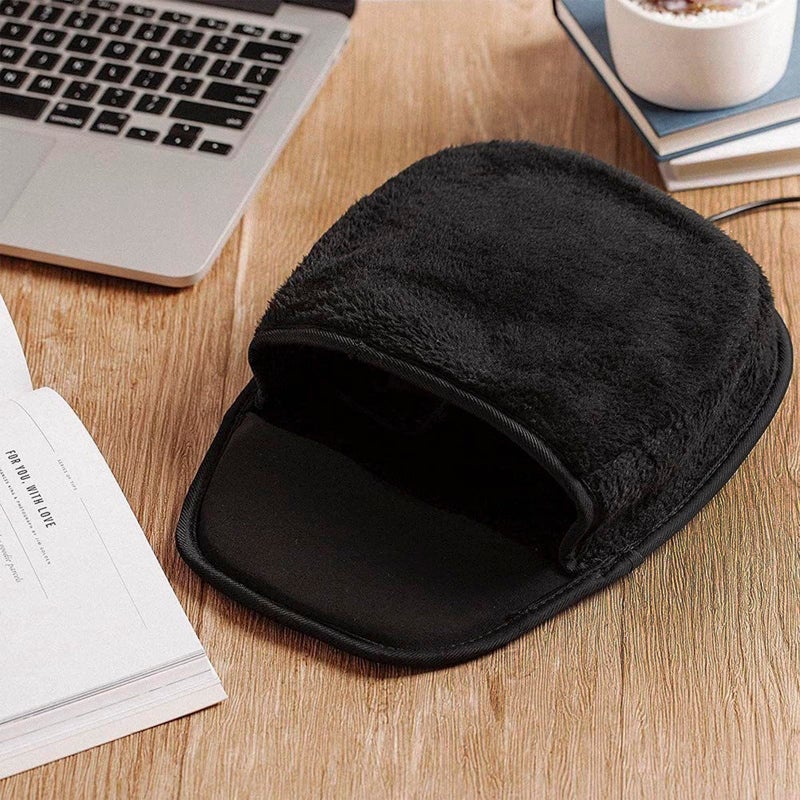 Holiberty USB Heated Mouse Pad Hand Warmer Ergonomic Heating Gaming Mouse Pad Mat with Wrist Rest for Office Home Computer Laptop Non-Slip Rubber Small Desk Mousepad Christmas Winter Warm Gift - Image 3