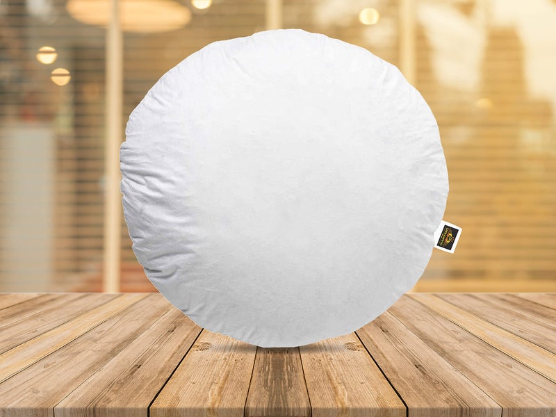 DREAMVIO Non Woven Vaccum Packed Microfiber Round Cushion Pillow Inserts or Filler for Sofa & Bed - 16" X 16" (White, DvNonwv_Round16Flr0001) - Image 1