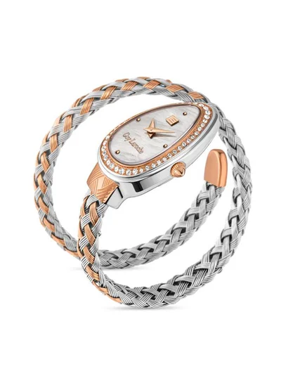Guy Laroche Adele White Mother-of-pearl Dial Silver-Rose Gold Metal Bracelet Analog Watch for Women 23.5mm