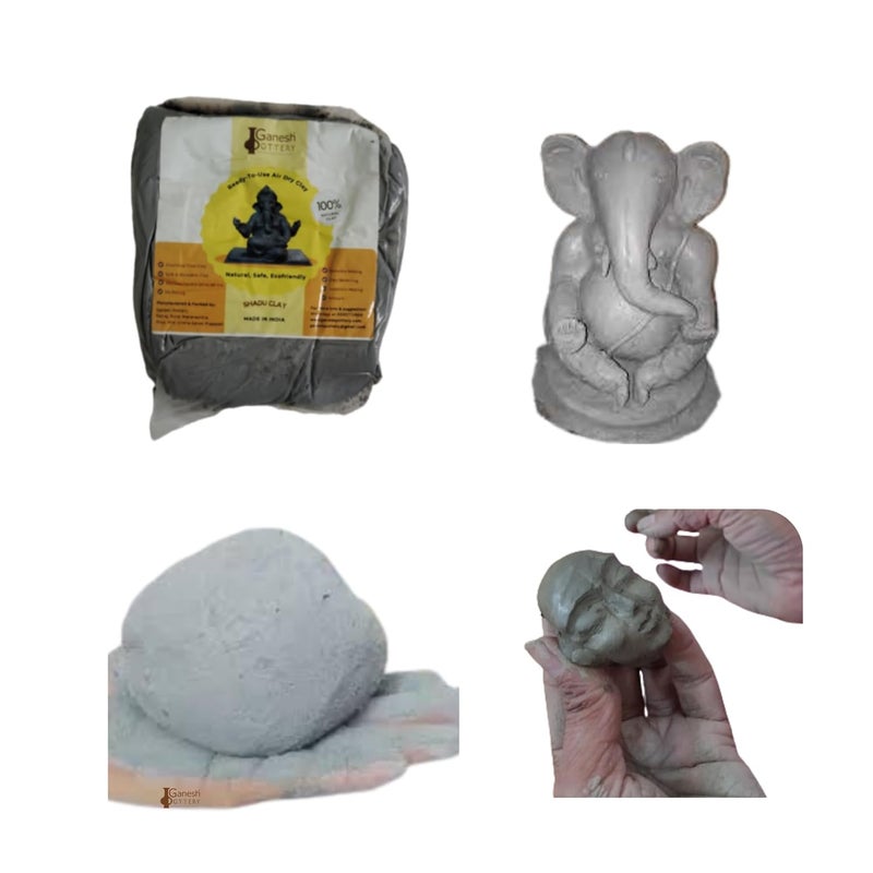 طين غانيش الجاهز للاستخدام من شادو ماتي - الأفضل لصنع تماثيل غانيشا الصديقة للبيئة وفن النحت - 3 كجم