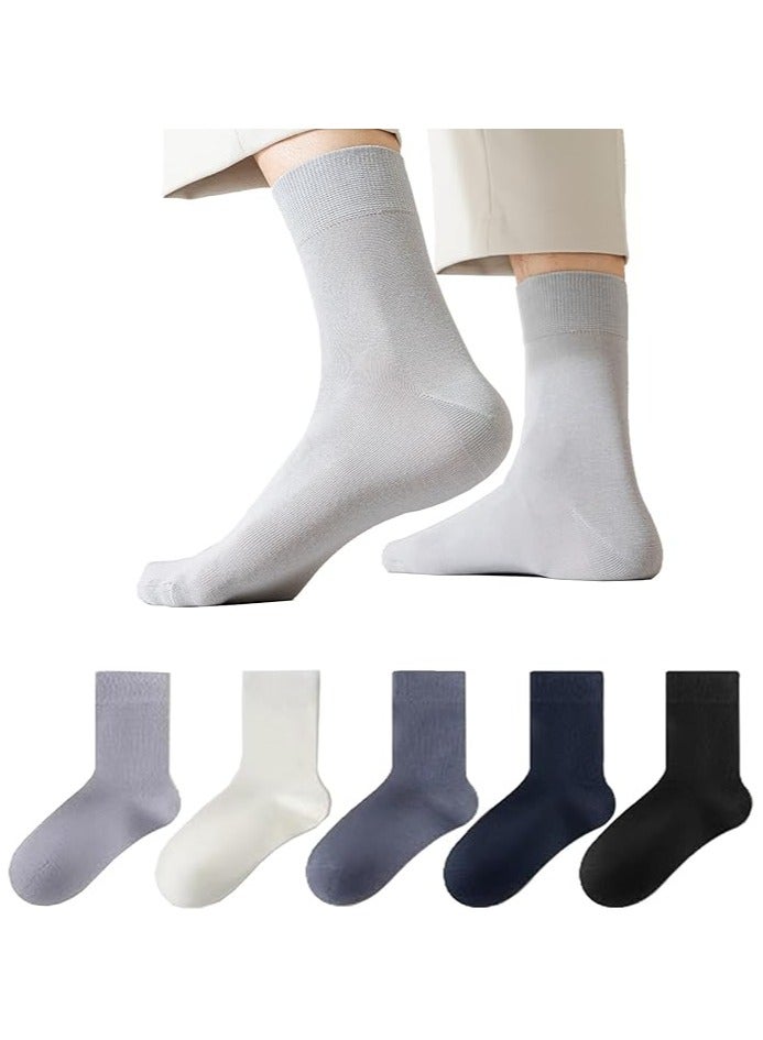 infino Terry Cloth Bottom Men's Sports Socks with Breathable Mesh, Anti-Slip Waistband, 5-Pack Mixed Colors for Basketball, Running and Daily Wear