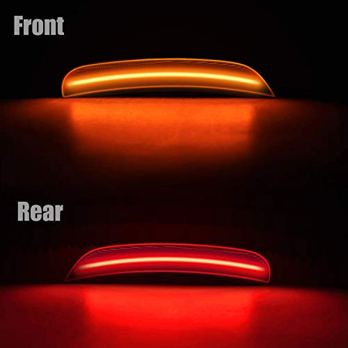 RANSOTO LED Side Marker Light Compatible with Dodge Charger 2015 2016 2017 2018 2019 2020 2021 2022 2023 Front Amber Rear Lamp Lights Smoked - Image 3