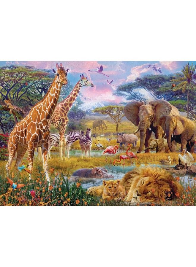 Bits and Pieces 1000 Piece Jigsaw Puzzle For Adults Savannah Animals 1000 Pc Jungle Scene Jigsaw By Artist Jan Patrik - Image 2